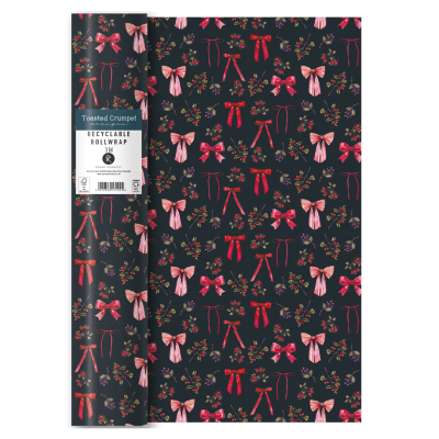 ROLL WRAP Bows And Berries Noir