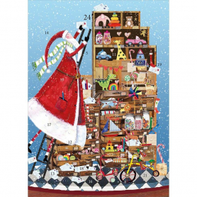 ADVENT CARD Santas Toy Cupboard
