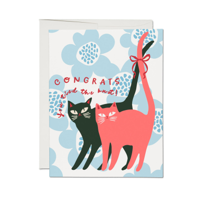 Tied Knot Cats SPOT Wedding Card|Red Cap Cards