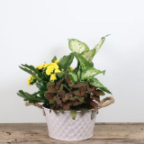 7" PLANTER, EMBOSSED METAL