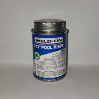 Weld-On 747, 1/4 Pint Cement Glue - Blue (Fades to Clear)