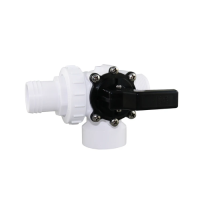 3-Way Diverter Valve Left Outlet, 1.5" MPT x FPT x Barbed