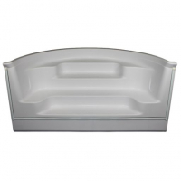 8' Straight Front Roman Back Cantilever Step White