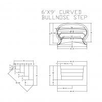 6'x9' Radius Bullnose Step White