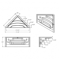 6' Cantilever Corner Step White