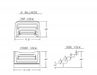 6' Straight Front Square Back Bullnose Step White