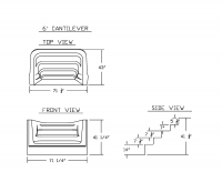 6' Straight Front Square Back Cantilever Step White