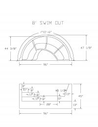 8' Roman Swim Out Bullnose White