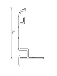 Vastec 2 Bullnose Alum 6" Radius Corner - White - 2ft long"