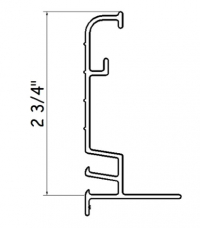 Vastec 2.75 Bullnose Alum Double Track 2' Rad Corner - Grey