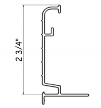 Vastec 10' Bullnose Alum Single Track 2.75" Coping - Grey