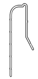 Vastec 2.75" Bullnose Alum Single Track Coping Clip - White