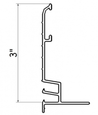 Vastec 3 BULLNOSE Alum. Double Track  GREY /10ft sections