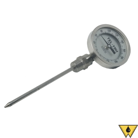 THERMOMETER BI-METAL BTC 20/240F  6" STEM