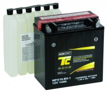 WPX16-BS-1   Motorsports Battery AGM 12V 14Ah 230CCA (Acid Bottle Supplied)