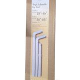 Tringle de baie Lockseam simple réglable, Projette 2½", extensible de 18 à 46", centre de 36 à 63"