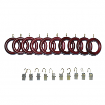 23mm diameter wood rings with clips