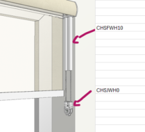 Hard plastic roman blind safety shield chain shroud, white