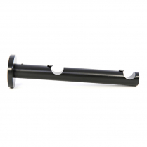 Double tubular wall bracket, for ¾" (19mm) rods. Wall to opening 3", opening to opening 4½", antique brass