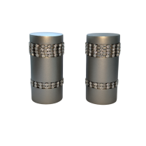 Mardi Gras Collection finials, for 1⅛" (28mm) diameter poles, satin nickel