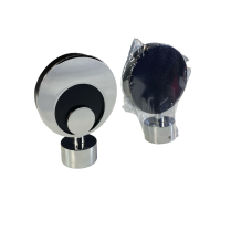 Black Moon finial, for 1⅛" (28mm) diameter poles, black and chrome moon with chrome fastener