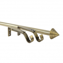 28-48" Adjustable "Cone" pole set, ¾" (19mm) diameter, antique brass