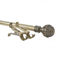 The De'Angelo Collection, adjustable 28-48" pole set, 1⅛" (28mm) diameter, antique brass