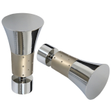 Contemporary Collection finials, for ¾" (19mm) diameter pole, chrome and satin nickel