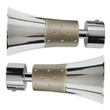 Contemporary Collection finials, for ¾" (19mm) diameter pole, chrome and satin nickel