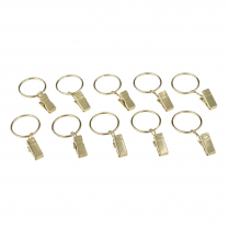 1" (25.4mm) Rings with clips, 10 rings per pack, gold