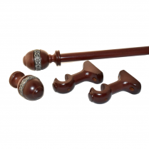 ⅞" Wood pole set with decorative band finials