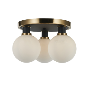 GEM 3-LIGHT SEMI-FLUSH (WHITE GLASS)