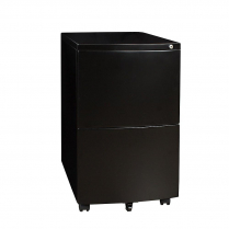 HDL Mobile Metal Pedestal w 2 File Drawers Black