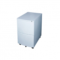 HDL Mobile Metal Pedestal w 2 File Drawers Grey