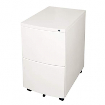 HDL Mobile Metal Pedestal w 2 File Drawers White