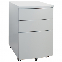 HDL Mobile Metal Pedestal w 2 Box Drawers and 1 File Drawer Grey