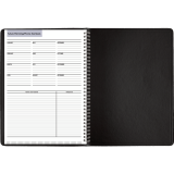 AT-A-GLANCE&reg; Daily Group Planner Wire Bound 11" x 7-7/8" English Black