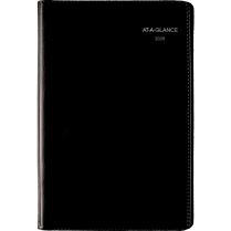 AT-A-GLANCE&reg; Weekly Desk Diary 6" x 3-3/4" Bilingual Black