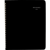 AT-A-GLANCE&reg; Monthly Wire Bound Diary 8-3/4" x 6-7/8" Bilingual Black