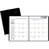 AT-A-GLANCE&reg; Monthly Wire Bound Diary 8-3/4" x 6-7/8" Bilingual Black