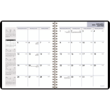 AT-A-GLANCE&reg; Monthly Wire Bound Diary 8-3/4" x 6-7/8" Bilingual Black
