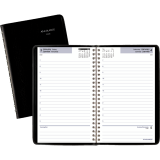 AT-A-GLANCE&reg; Daily Appointment Book Wire Bound 8" x 4-7/8" Bilingual Black