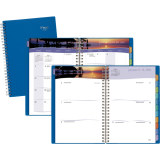 Mead&reg; Tropical Weekly Poly Fashion Planner 5-7/8" x 8-1/4" Bilingual Assorted Blue