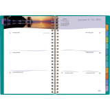 Mead&reg; Tropical Weekly Poly Fashion Planner 5-7/8" x 8-1/4" Bilingual Assorted Blue