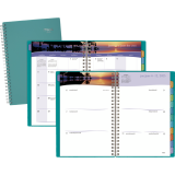 Mead&reg; Tropical Weekly Poly Fashion Planner 5-7/8" x 8-1/4" Bilingual Assorted Blue