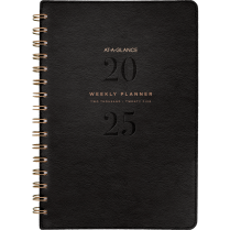 AT-A-GLANCE&reg; Signature Collection Weekly/Monthly Planner 8-3/4" x 6" English Black