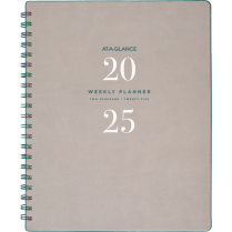 AT-A-GLANCE&reg; Signature Collection Weekly/Monthly Planner 11" x 8-3/4" English Grey
