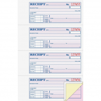 Adams Money/Rent Receipt Book 4-Up 3-Part 7-1/2" x 11" 100 Sets