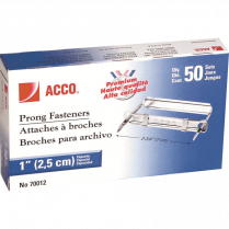 ACCO&reg; Prong Fasteners 1" with 2-3/4" Centres 50/box