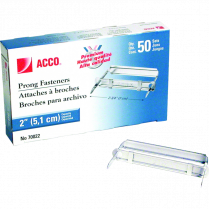 ACCO&reg; Prong Fasteners 2" with 2-3/4" Centres 50/box